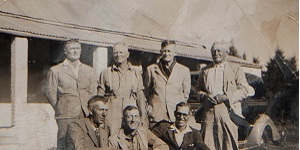 7 surviving brothers, sons of Henry and Alice.  L to R Back: Ernest, Douglas,Hubert, Harry. Front: Clifford, Leo, George. Taken in mid 1930's